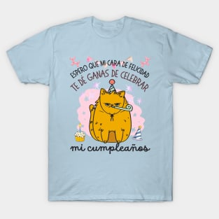 Birthday Cat Spanish Text T-Shirt